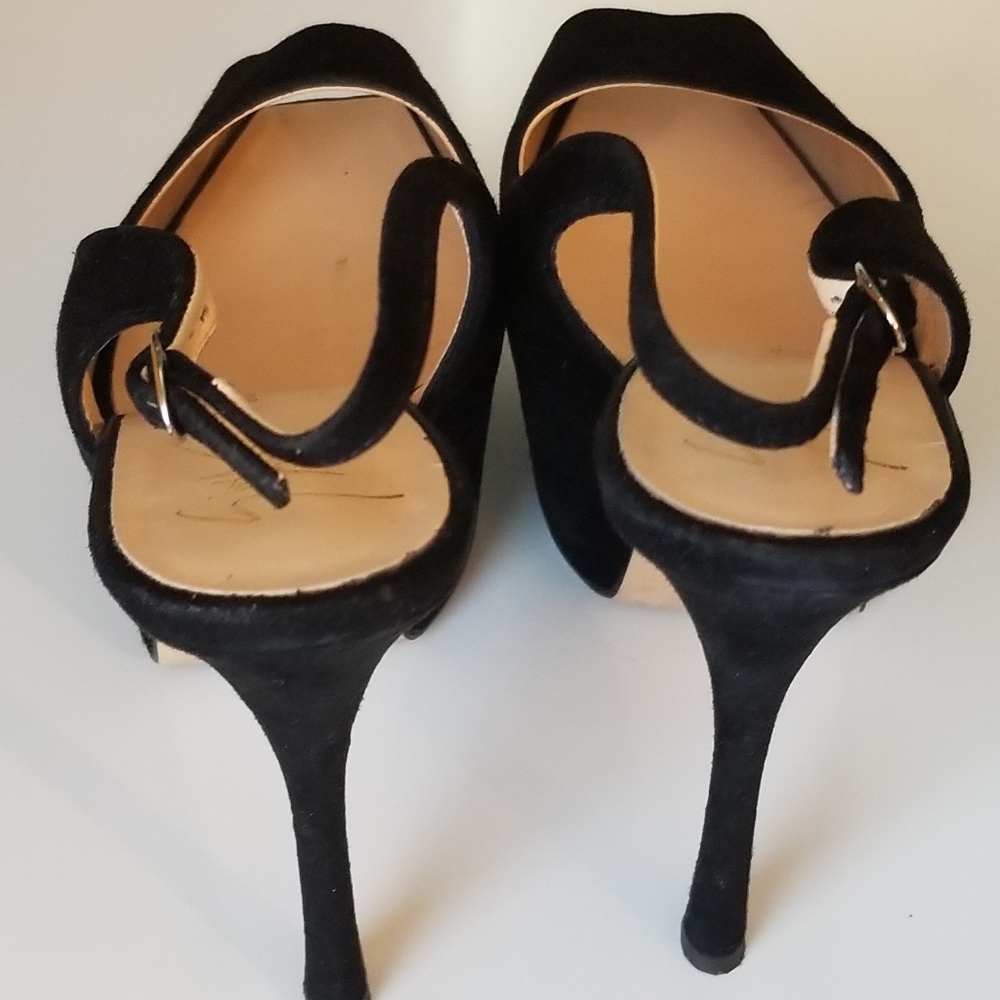 GIUSEPPE ZANOTTI SLINGBACK PLATFORM SANDALS (Black) Size 8 - Picture 3 of 4